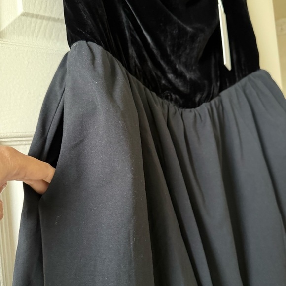 New Reformation St. Louis Strapless Dress Women Size 12 Black Velvet Party - Picture 5 of 16